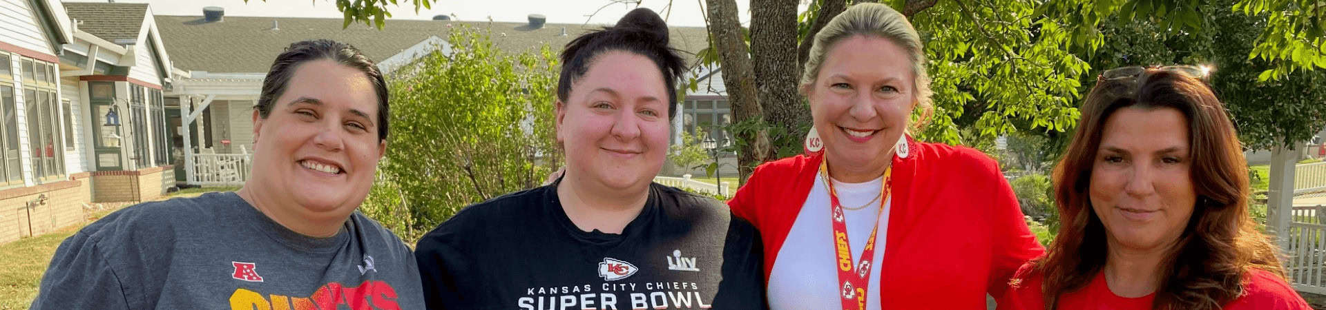 Four Chiefs Fans Pose For Photo